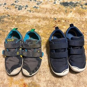 PLAE size 13 boy shoes. One good condition and one fair condition.